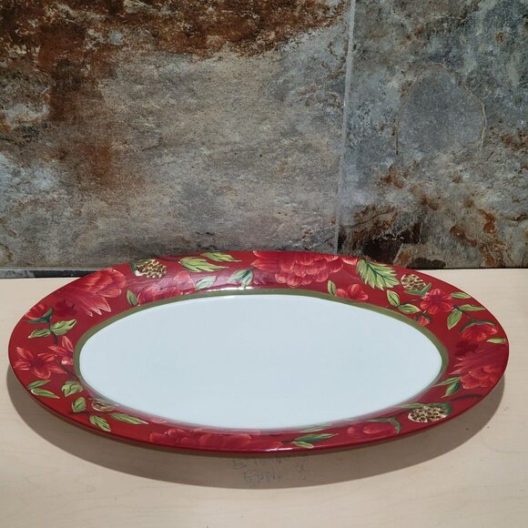 Royal Doulton Festive Home Red Green Oval Serving Platter 2004 - Picture 8 of 11